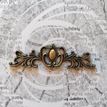 Пластикова прикраса Віньєтка під античне золото від E.В.A., 7х2см, 1 шт.