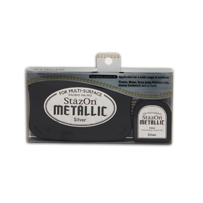 Перманентне чорнило Tsukineko - StazOn Metallic Silver Set (набір)