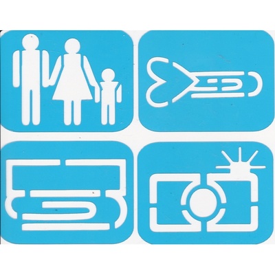 Набір трафаретів - Фабрика Декору - Міні-дитячий 01, 4 штуки, 7x7 см кожен