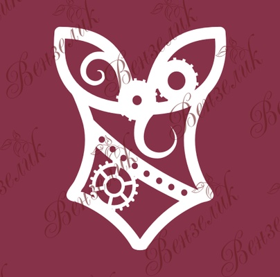 Чипборд від Вензелик - Корсет Стімпанк, розмір: 70x54 мм, ВЕНЗ-J-006