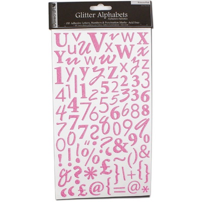 Наліпки - алфавіт - Alphabet Glitter Stickers — Princess (Pale Pink)