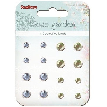 Набір кришталевих брадс "Троянди", блакитний, зелений, 16шт.