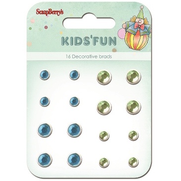 Набір кришталевих брадс "Забава", колір блакитний-зелений, 16шт.