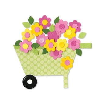 Ножі для вирубки Sizzix Bigz Die - Wheelbarrow & Flowers