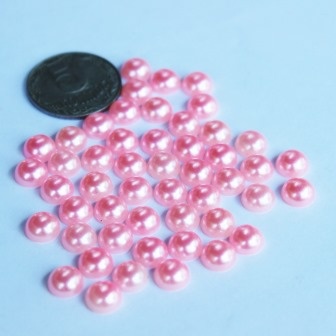 Половинки перлин «Light Pink», 8мм, колір: рожевий світлий, 50 шт.