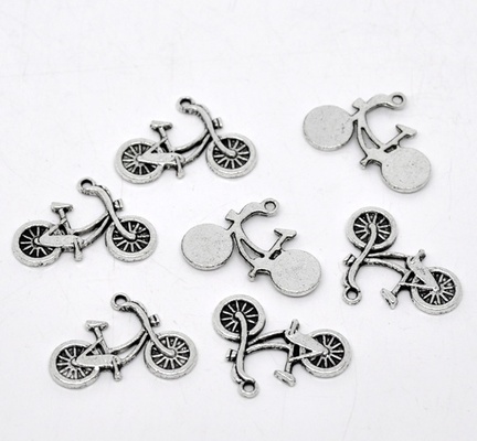Металева прикраса "Велосипед", срібло, розмір 26x18 мм, 1 шт.