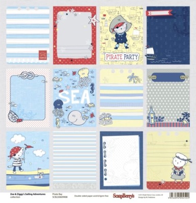 Бумага для скрапбукинга от Scrapberry's -Морские приключения - Карточки 2, 30,5х30,5 см, 190 гр/м, двусторонняя, 1 лист