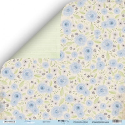 Аркуш двостороннього паперу Scrapmir - Квіти з колекції Mommy's Hero, 30x30 см