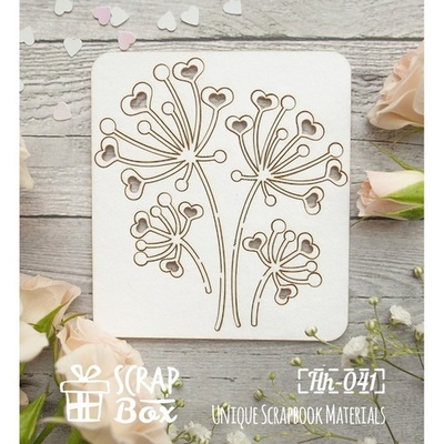 Чипборд ScrapBox - Укроп з сердечками