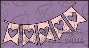 Чипборд. Прапорці з сердечками, cb-342
