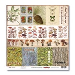 Бумага для скрапбукинга от ScrapBerry's - В лесу В поход за грибами 1, 30,5х30,5 см, 190 гр/м, односторонняя