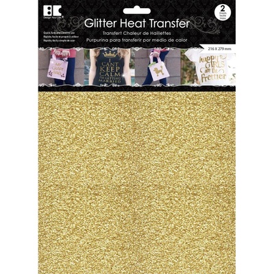 Набір термотрансферних плит від Best Creation - Glitter Heat Transfer 8.5"Gold, 2 аркуша