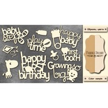 Чипборд Фабрика Декору - Happy birthday, колір молочний, крафт