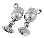 Металева прикраса "Чаша", античне срібло, розмір 20x8 мм, 1 шт