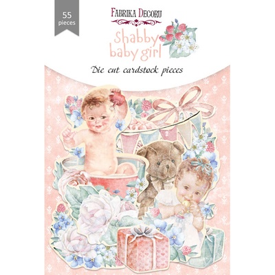 Набір висічок для скрапбукінгу, колекція Shabby baby girl Redesign, 55шт., ТМ Фабрика Декору