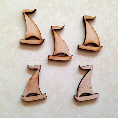 Деревʼяна фігурка WOOD-027 - Яхта, 1 штука