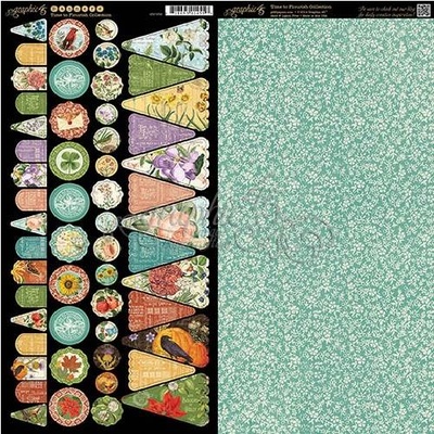 ЦЕНА СНИЖЕНА! Высечки Graphic 45 - Time to Flourish - Banners, размер 15х30 см