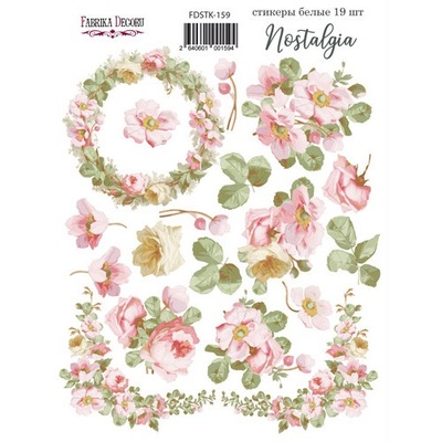 Набір наліпок (стікерів) 19 шт. Nostalgia #159, ТМ Фабрика Декору