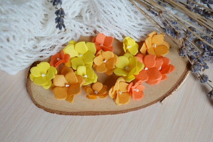 Набір квітів з тутового паперу WOODchic - Гортензії 090