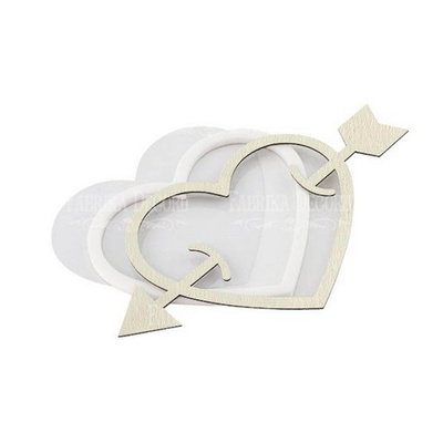 Заготовка для шейкера серце зі стрілою 16,7x10 см, колір молочний, ТМ Фабрика Декору