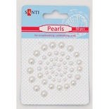Набор жемчужин самоклеющихся белых, 50 шт, ТМ Santi
