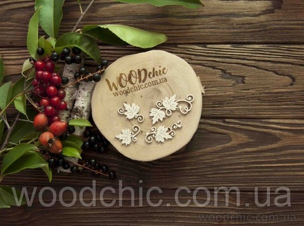 Чипборд Набір осінні гілочки від WOODchic, 5.5x25.52.6см, 4.5x2см, 3х2см