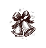 Акриловый штамп Christmas Stamp SR025 Колокольчики, размер 2,6 * 2,9 см