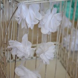 Стрічка з квіточками із шифону, колір білий, 6 цвіт