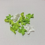 Мікс хвилястих квіточок, зелений, салатовий, колір білий, 30 - 33 мм, 20 шт.