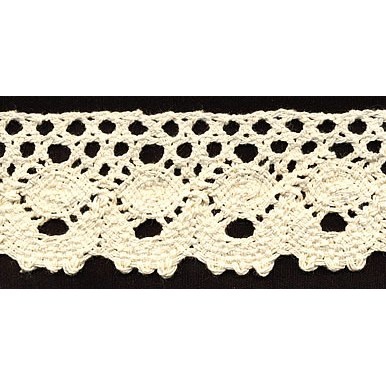 Мереживо в’язане, колір бежевий, ширина 47 мм, довжина 90 см