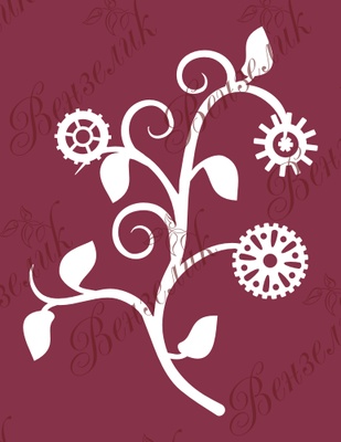 Чипборд від Вензелик - Гілочка Стімпанк, розмір: 108x82 мм