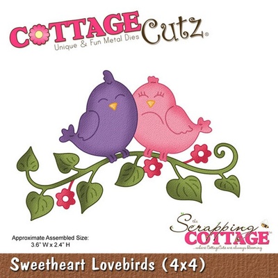 Ніж для вирубки CottageCutz - Sweetheart Lovebirds (4x4)