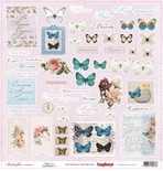 Бумага односторонняя для скрапбукинга от ScrapBerry's - Бабочки - Счастье, 30,5х30,5 см