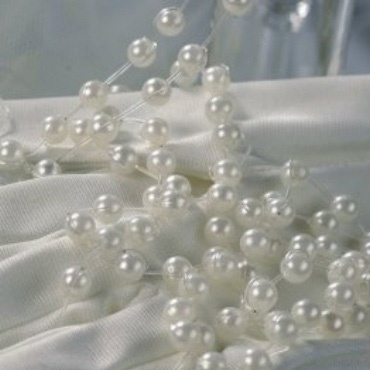 Гірлянда з намистин на лісці, колір білий, 90 см