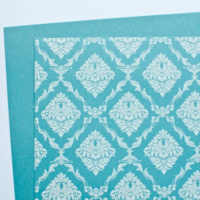 Аркуш щільного дизайнерського паперу з малюнком Розкішно, колір Лазури, А4