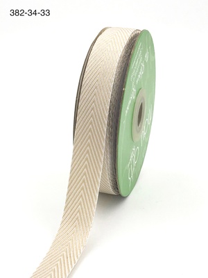 Стрічка Twill and Stripes, колір світла - коричнивий/білий, ширина 1,9 см, довжина 90 см