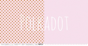 Лист двусторонней бумаги для скрапбукинга от Polkadot - "Пион" из коллекции "В горошек"