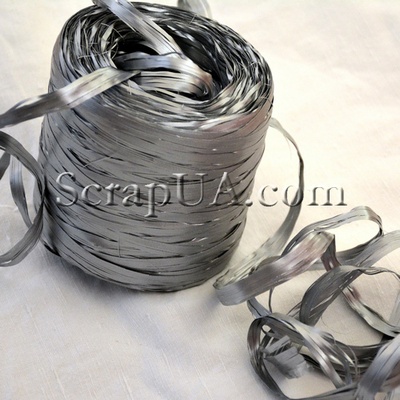 Рафія натуральна, колір срібло, 1 метр