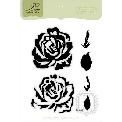 Набір акрилових штампів Lesia Zgharda FL069 Троянда з пелюстками, 6 шт