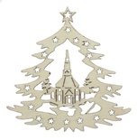 Лазерні вирубки з дерева від ScrapBerryʼs - Різдвяна ялинка, 10x8x0,25см(набір 2 шт.).