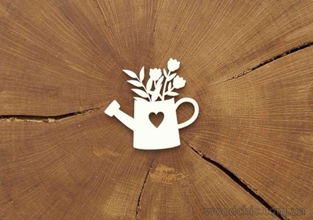 Чипборд від WOODchic - "Лійка з квітами 1", 6x6.2см