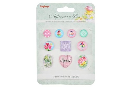 Акриловые украшения от Scrapberry's - камушки со стикером - Полуденный Чай