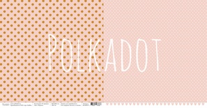 Лист двусторонней бумаги для скрапбукинга от Polkadot - "Персик" из коллекции "В горошек"