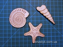 Деревʼяні прикраси від Вензелик - Набір "Спогади про море", фанера товщиною 4 мм