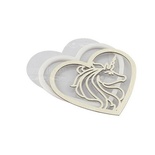 Заготовка для шейкера Єдиноріжок в сердечку 11x9,4 см, колір молочний, ТМ Фабрика Декору