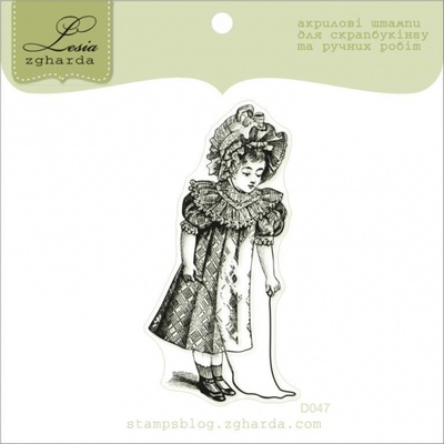 Акриловый штамп Lesia Zgharda D047 Девочка со скакалкой, размер 3,3х6,7 см.