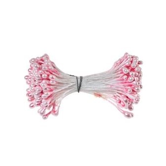 Тычинки двусторонние,  розовые,  55х2мм, 144 шт.