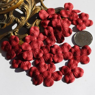 Гортензія, колір: бордовий, 2,5см