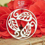 Чипборд Scrapbox - Листяний візерунок у колі Hf-057