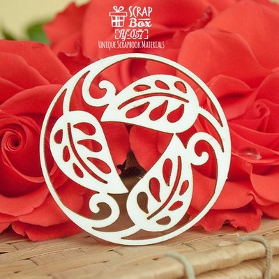 Чипборд Scrapbox - Листяний візерунок у колі Hf-057